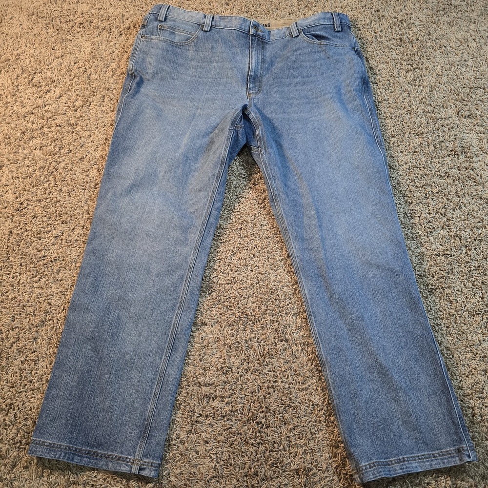 Duluth Trading Jeans Mens 44x34 Flex Ballroom Relaxed‎ Straight Blue